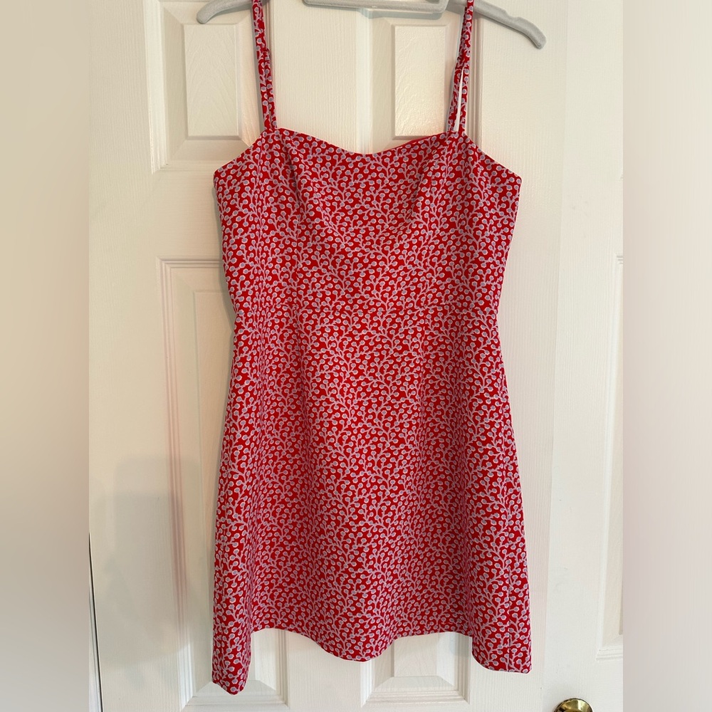 French connection red/pink spaghetti strap mini dress